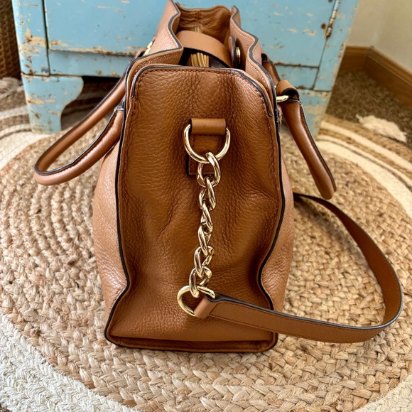 Michael Kors Hamilton Satchel | Luggage Brown Leather Bag - Picture 10 of 14